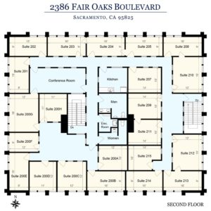 Sierra Oaks Executive Offices Sacramento Floor Plan 2nd Floor